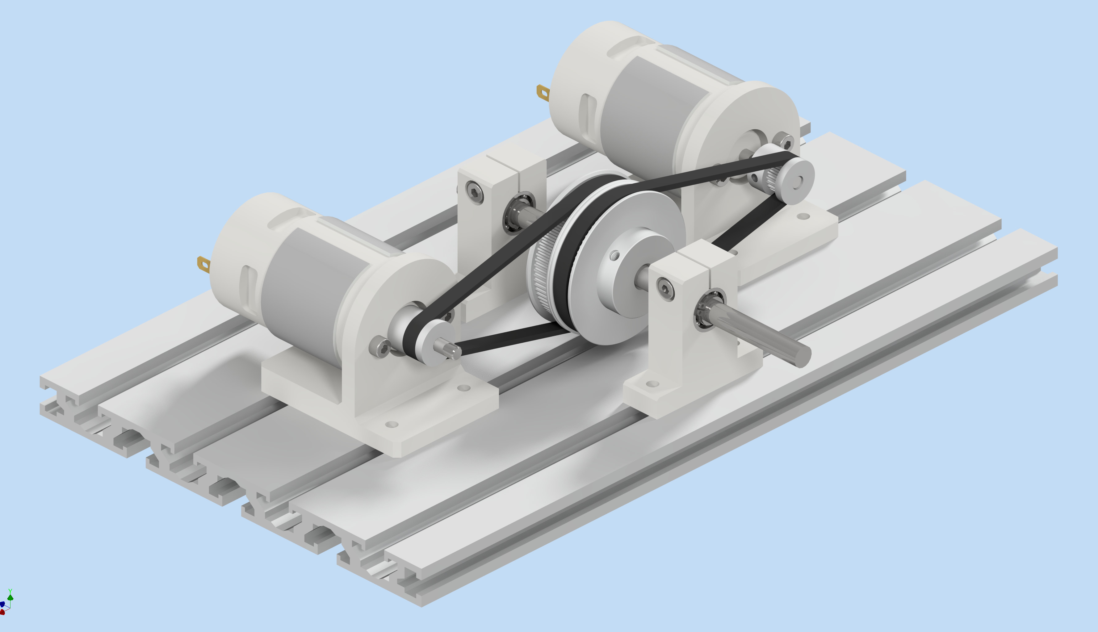 dual motor shaft drive system