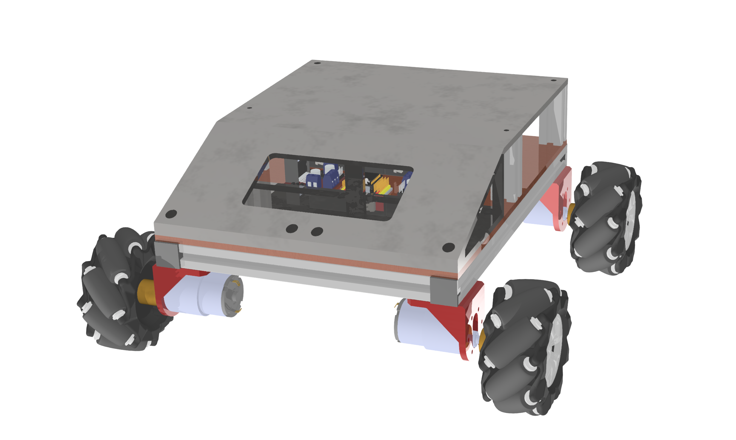 sturdy tslot frame for drone with 96mm mecanum wheels